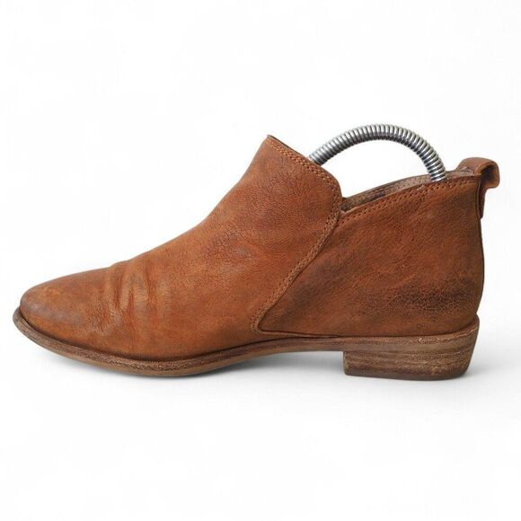 UGG Glee Leather Side Zip Ankle Booties Distressed Brown 1020262 Women's 8 - Picture 6 of 11